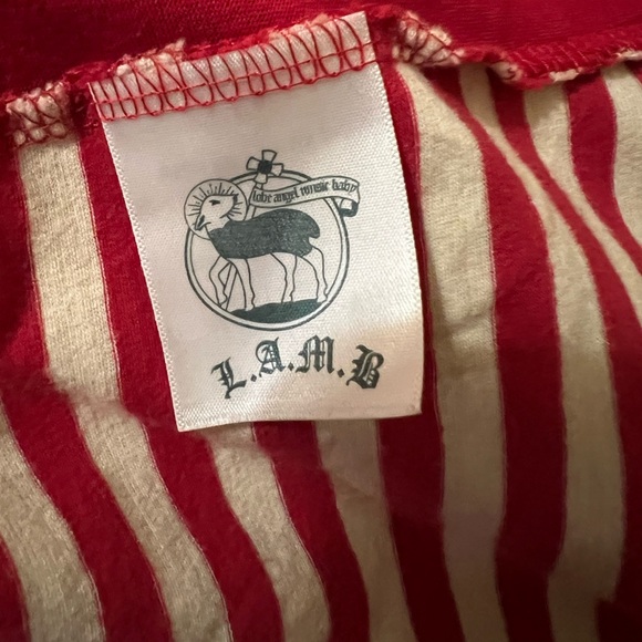 L.A.M.B Y2K Red Stripe Sleeveless Hooded Vest Size Medium - Picture 12 of 15